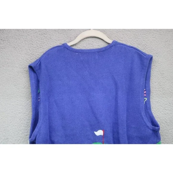 Belle Pointe Vtg. Hand Woven Embroidered Sweater Vest-NWT-Size XL-Golf